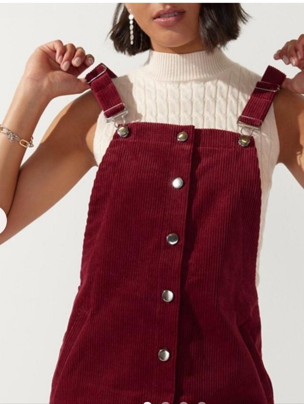 Forever 21 Corduroy Pinafore Dress Overall - Rust Color - M (EUC)